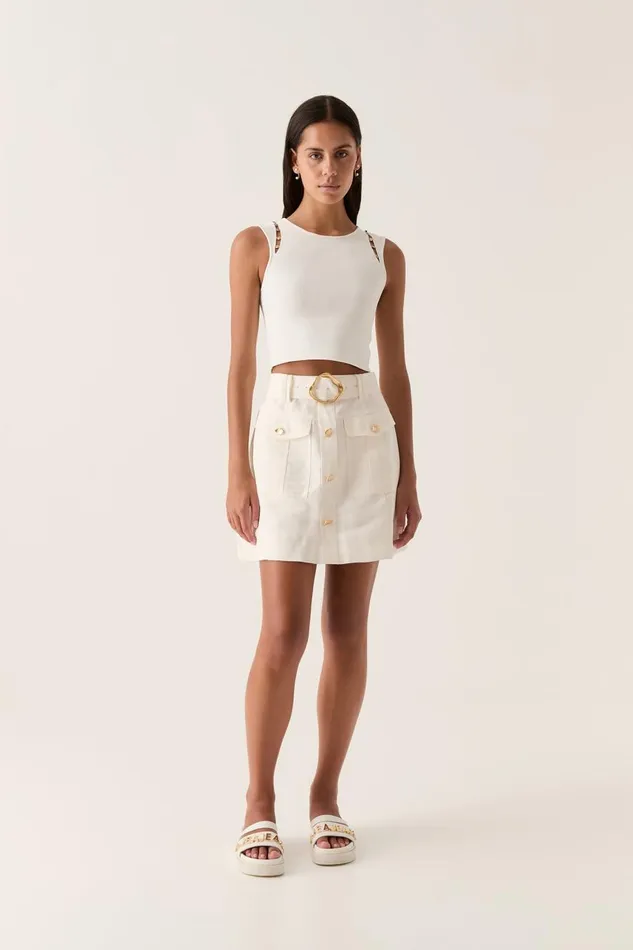 Aje Skirts Beacon Utility Mini Skirt Ivory 8211 Women