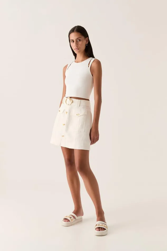 Aje Skirts Beacon Utility Mini Skirt Ivory 8211 Women