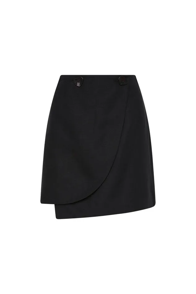Aje Skirts Flight Asymmetric Wrap Skirt Black 8211 Women