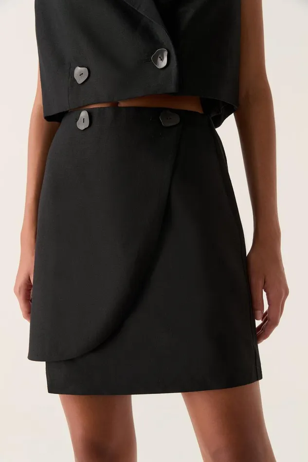 Aje Skirts Flight Asymmetric Wrap Skirt Black 8211 Women