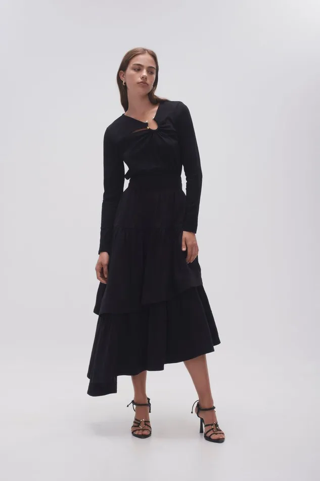 Aje Skirts Interlace Midi Skirt Black 8211 Women