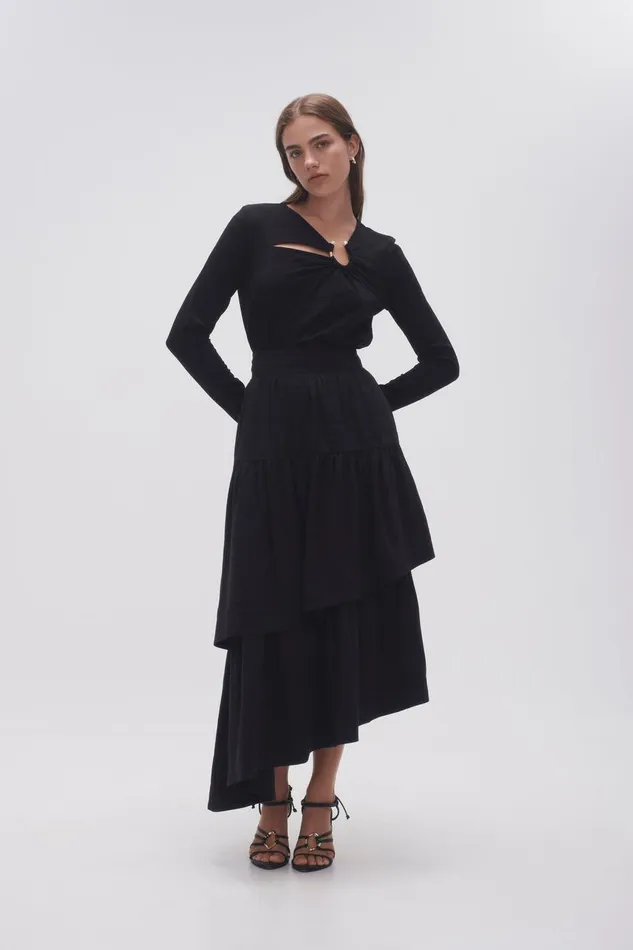 Aje Skirts Interlace Midi Skirt Black 8211 Women