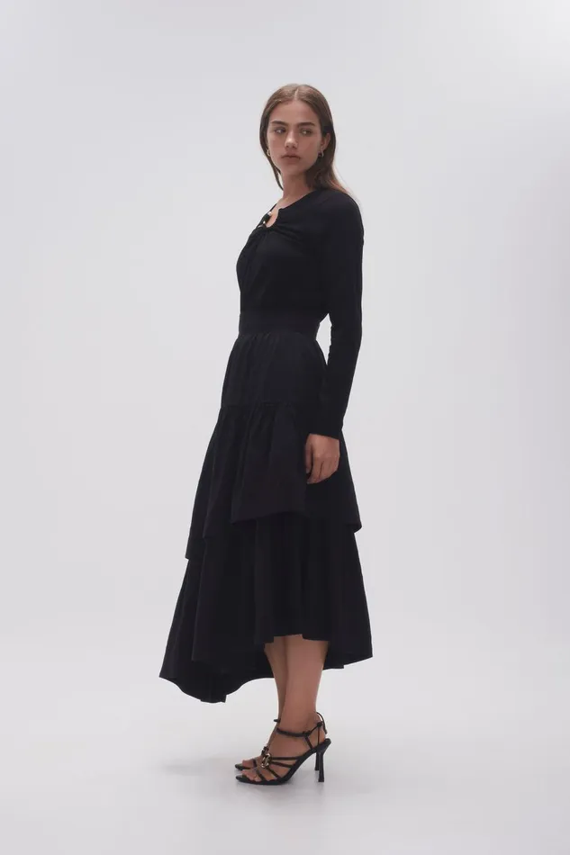 Aje Skirts Interlace Midi Skirt Black 8211 Women