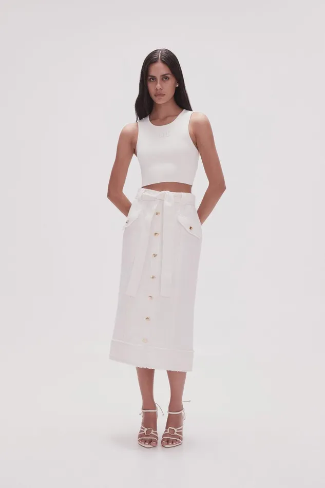 Aje Skirts Isabel Utility Pencil Skirt Ivory 8211 Women