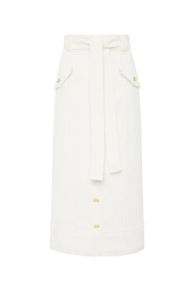Aje Skirts Isabel Utility Pencil Skirt Ivory 8211 Women