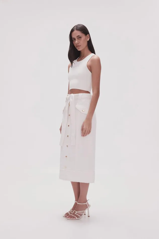 Aje Skirts Isabel Utility Pencil Skirt Ivory 8211 Women