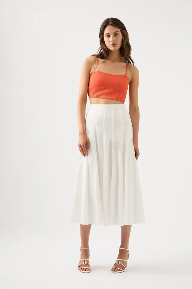 Aje Skirts Meadow Panelled Midi Skirt Ivory 8211 Women