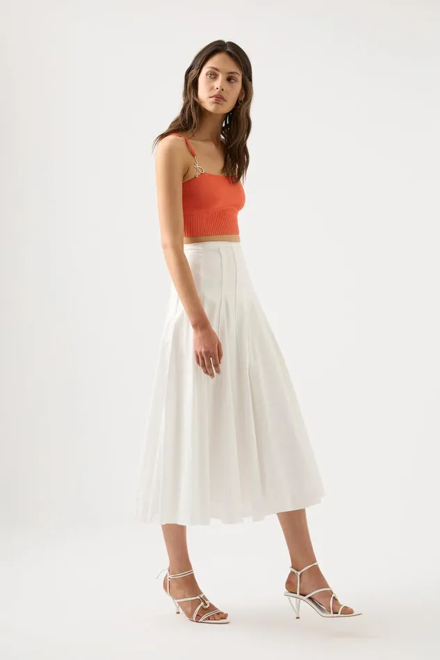 Aje Skirts Meadow Panelled Midi Skirt Ivory 8211 Women