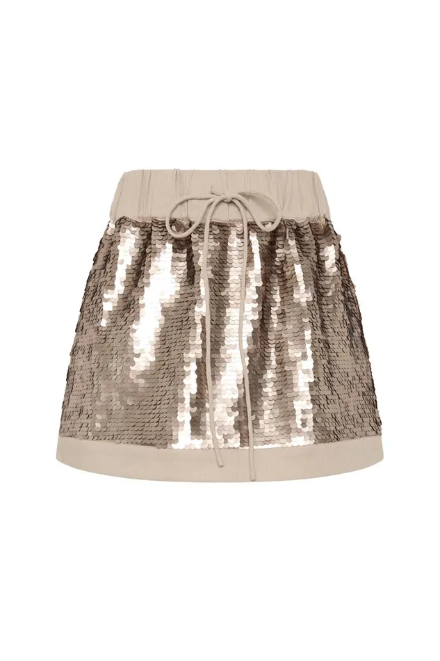 Aje Skirts Nebula Mini Skirt Champagne Sequin 8211 Women