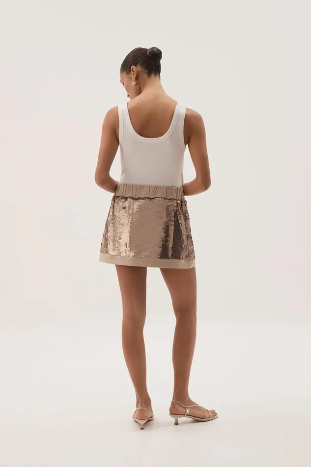 Aje Skirts Nebula Mini Skirt Champagne Sequin 8211 Women