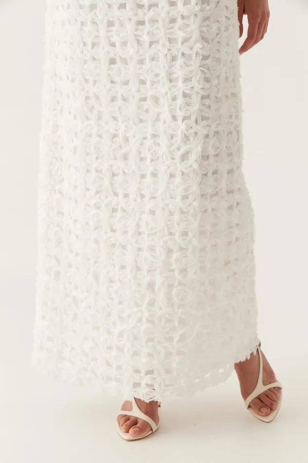 Aje Skirts Quintette Textured Midi Skirt Ivory 8211 Women