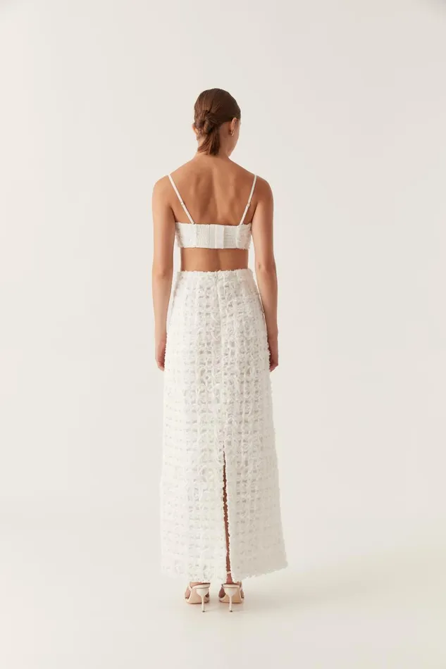 Aje Skirts Quintette Textured Midi Skirt Ivory 8211 Women