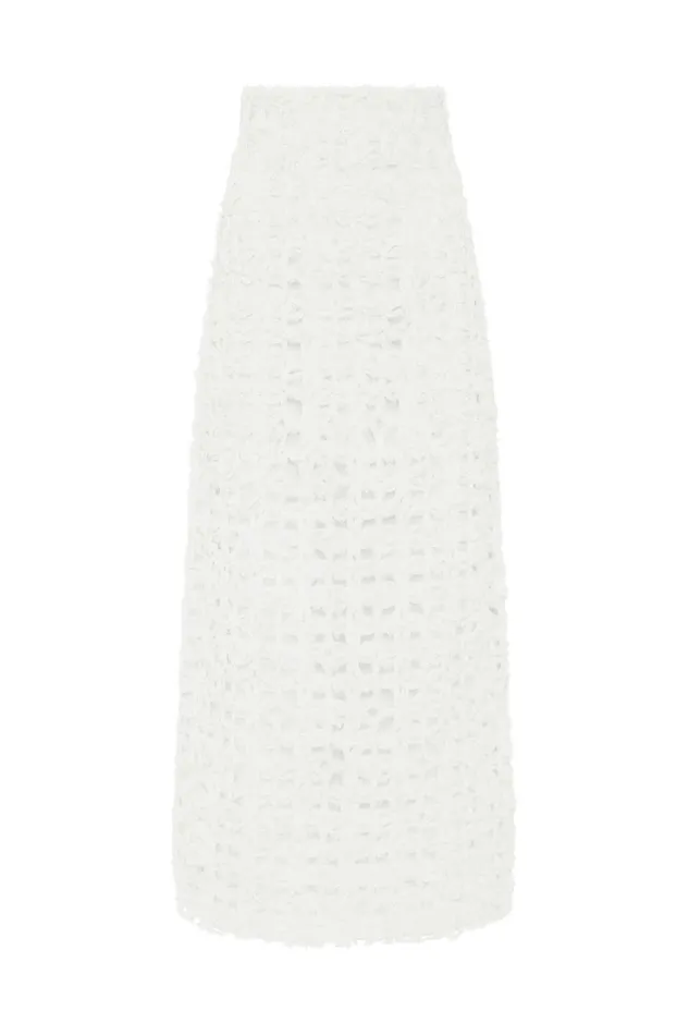 Aje Skirts Quintette Textured Midi Skirt Ivory 8211 Women