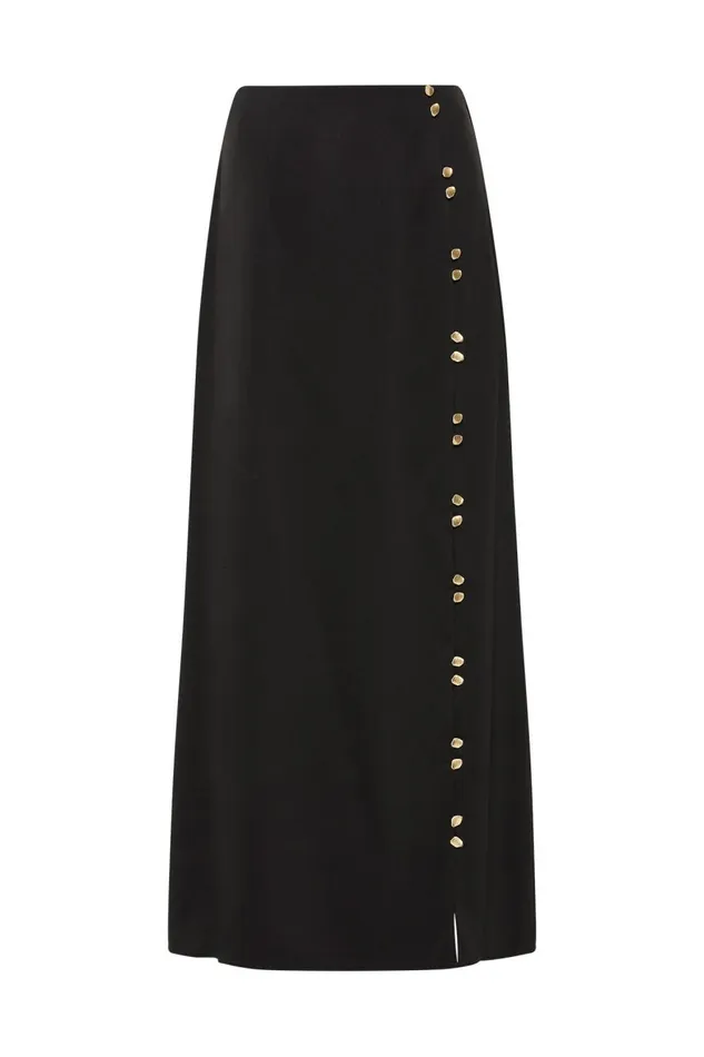 Aje Skirts Riddle Button Down Midi Skirt Black 8211 Women