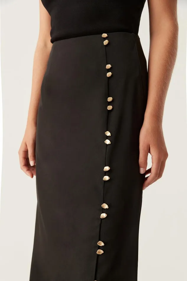 Aje Skirts Riddle Button Down Midi Skirt Black 8211 Women