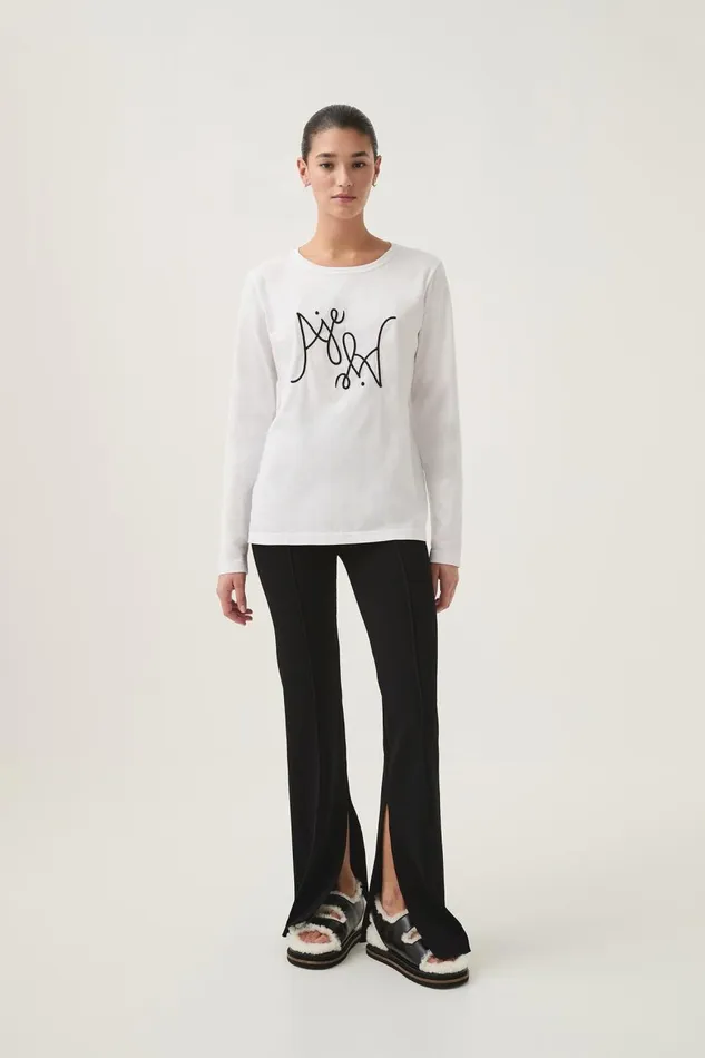 Aje Tees Prophecy Long Sleeve Tee Whiteblack Logo 8211 Women
