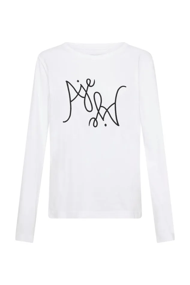 Aje Tees Prophecy Long Sleeve Tee Whiteblack Logo 8211 Women