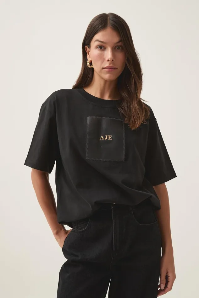 Aje Tees Thalia Oversized Tee Black 8211 Women