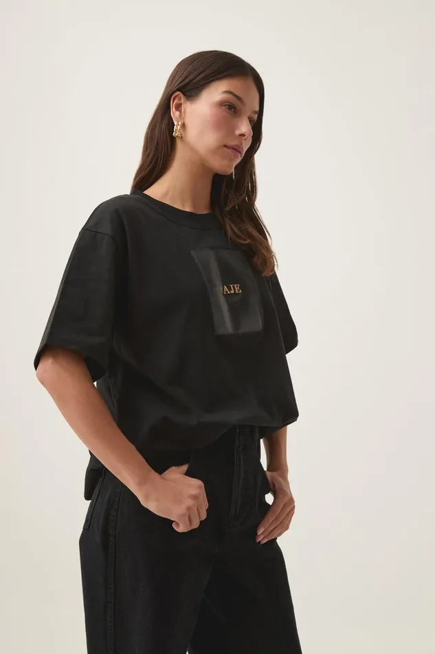 Aje Tees Thalia Oversized Tee Black 8211 Women