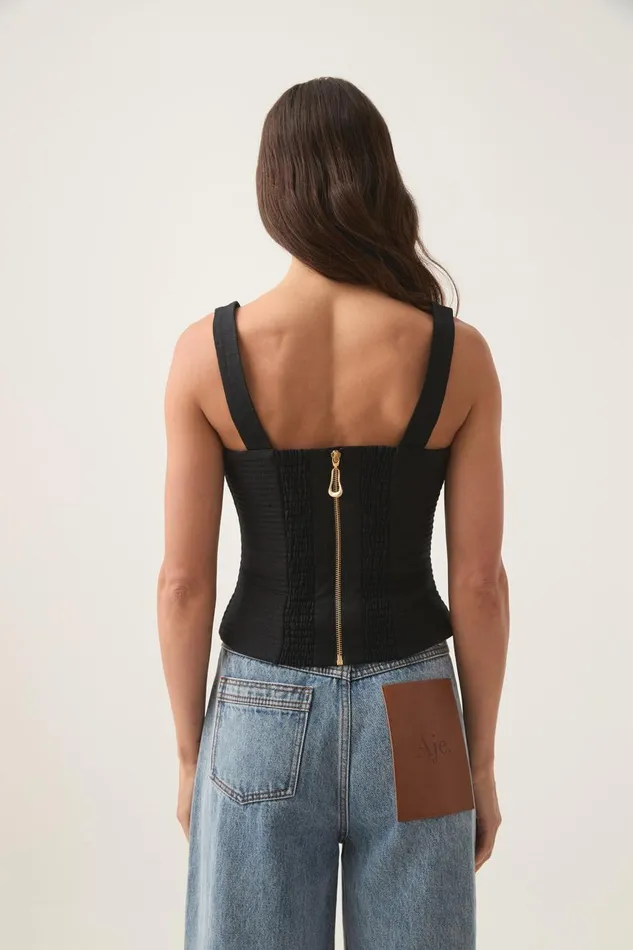 Aje Tops Clover Corded Top Black 8211 Women Aje Tops Clover Corded Top Black 8211 Women