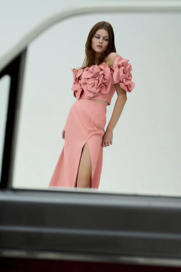 Aje Tops Etta Taffeta Top Washed Coral 8211 Women