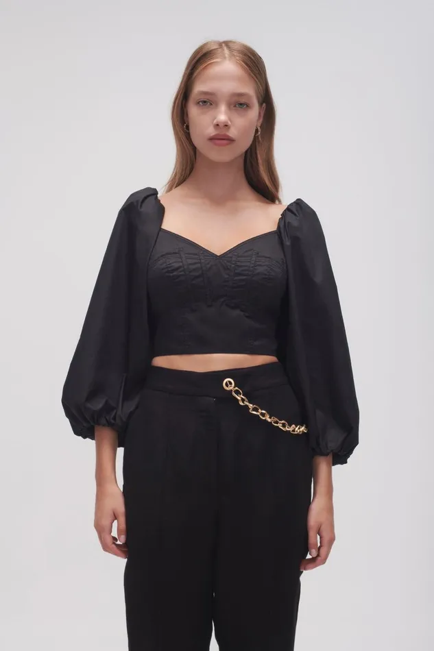 Aje Tops Hester Corsetted Top Black 8211 Women Aje Tops Hester Corsetted Top Black 8211 Women