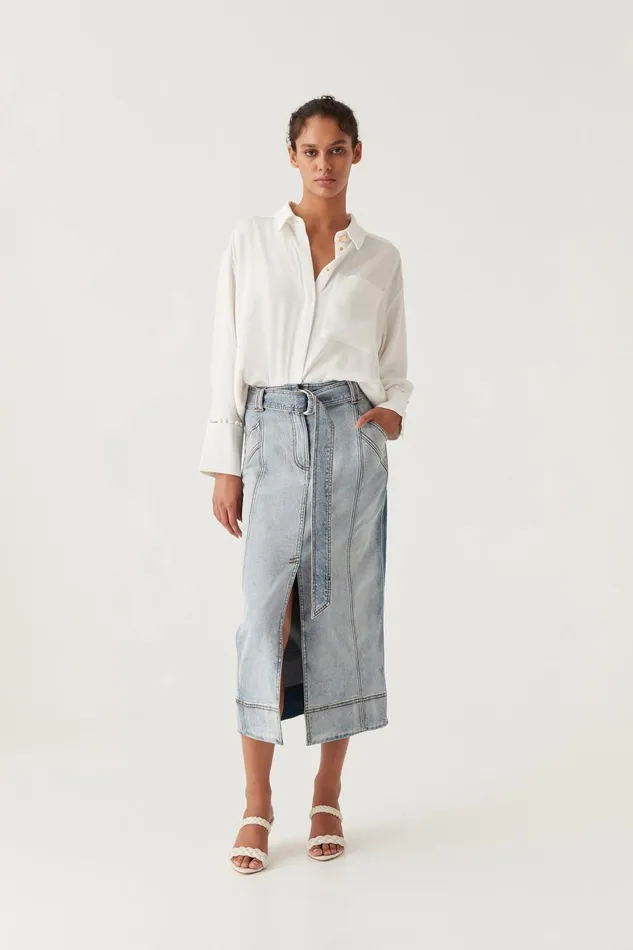 Aje Tops Riddle Buttoned Crepe Shirt Ivory 8211 Women Aje Tops Riddle Buttoned Crepe Shirt Ivory 8211 Women