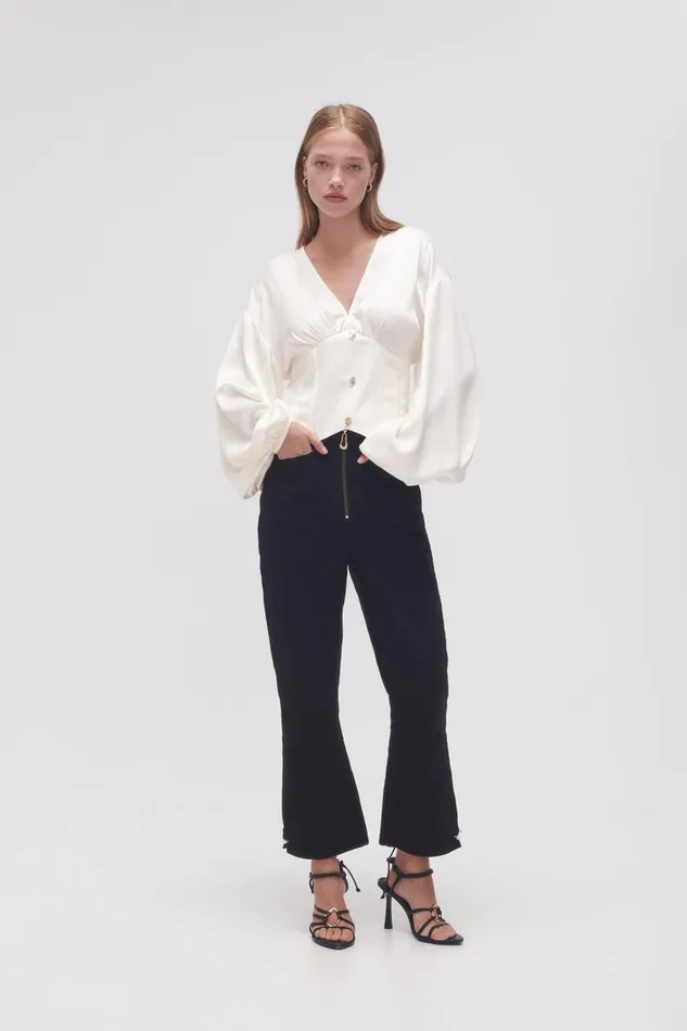 Aje Tops Spirit Corsetted Blouse Coconut Cream 8211 Women