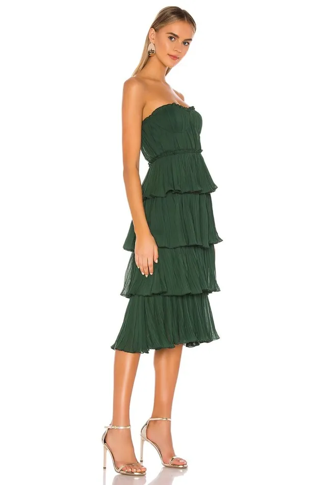Alex Midi Dress Emerald Green Women Lovers and Friends Dresses