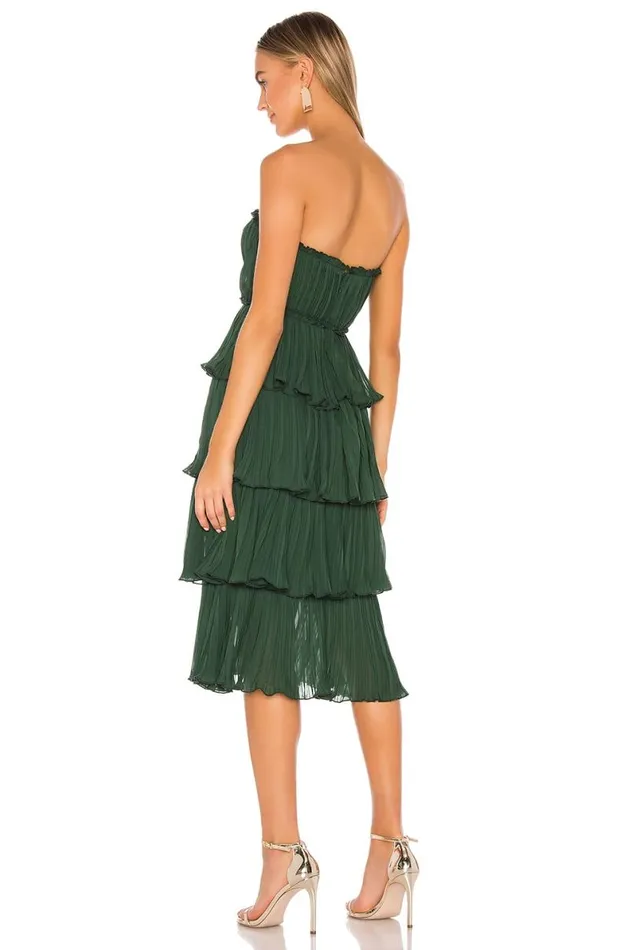 Alex Midi Dress Emerald Green Women Lovers and Friends Dresses