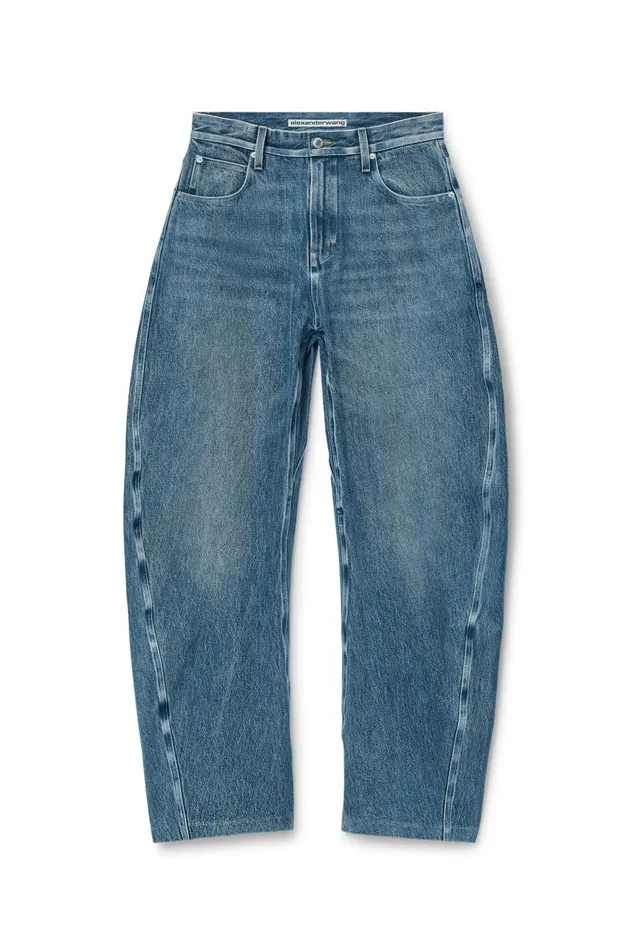 Alexander Wang Bottoms Men Rounded Denim Jeans With Bonded Seams