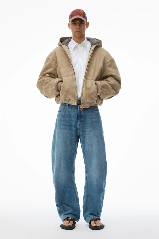 Alexander Wang Bottoms Men Rounded Denim Jeans With Bonded Seams