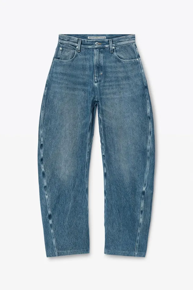 Alexander Wang Bottoms Men Rounded Denim Jeans With Bonded Seams