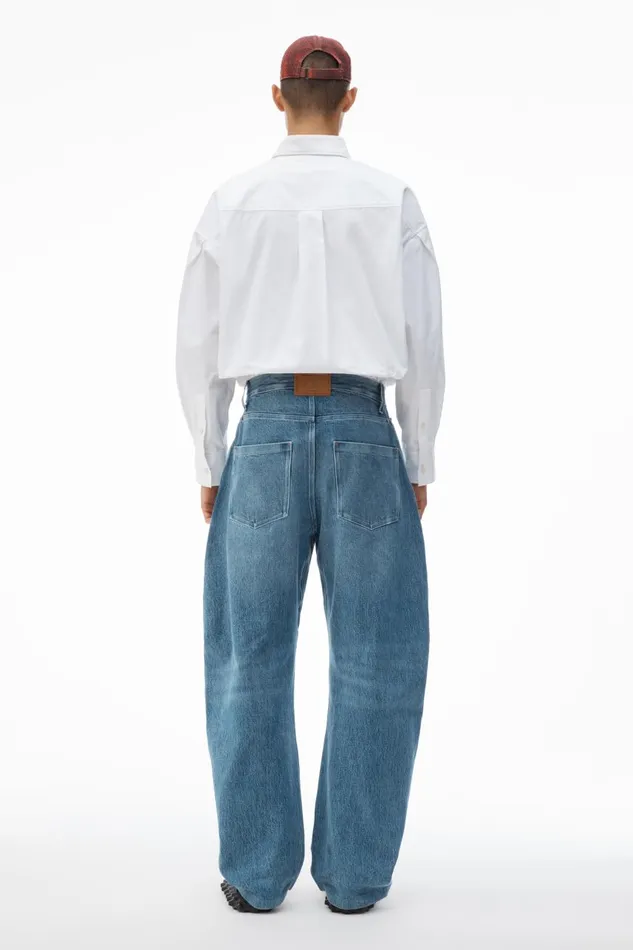 Alexander Wang Bottoms Men Rounded Denim Jeans With Bonded Seams