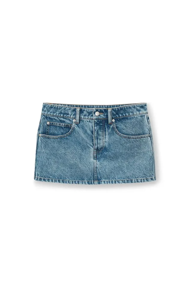 Alexander Wang Denim Women Denim Mini Skirt In Clear Hotfix
