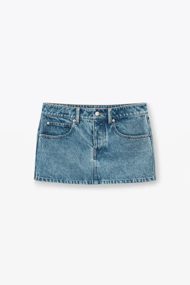 Alexander Wang Denim Women Denim Mini Skirt In Clear Hotfix