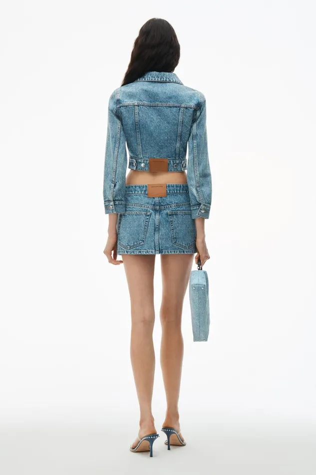 Alexander Wang Denim Women Denim Mini Skirt In Clear Hotfix