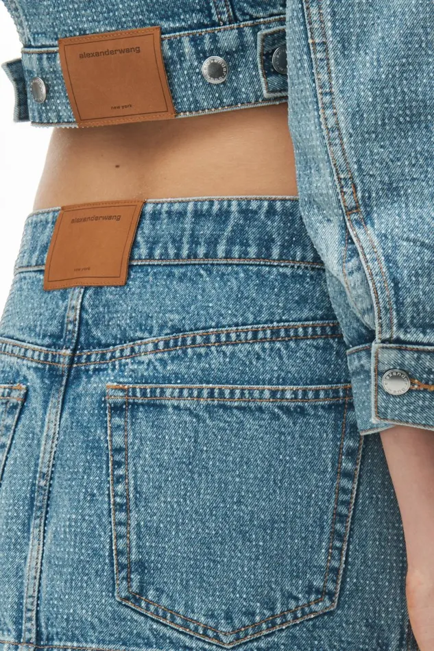 Alexander Wang Denim Women Denim Mini Skirt In Clear Hotfix