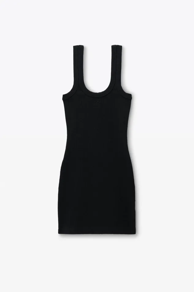 Alexander Wang Dresses Women Logo RibKnit Tank Minidress