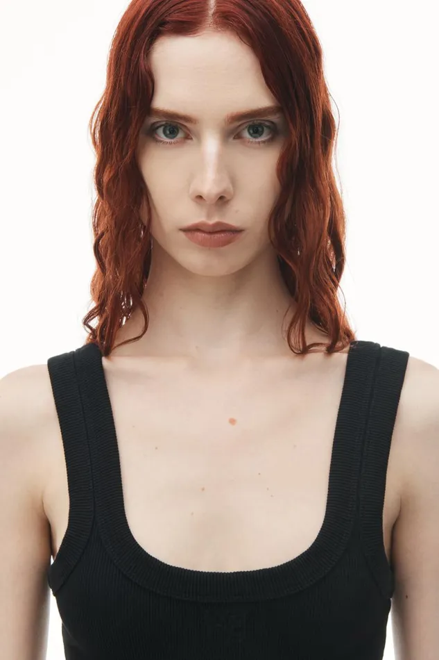Alexander Wang Dresses Women Logo RibKnit Tank Minidress