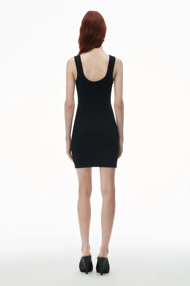 Alexander Wang Dresses Women Logo RibKnit Tank Minidress