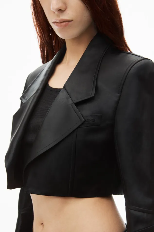 Alexander Wang Jackets Women Cropped Blazer In Linen Chintz
