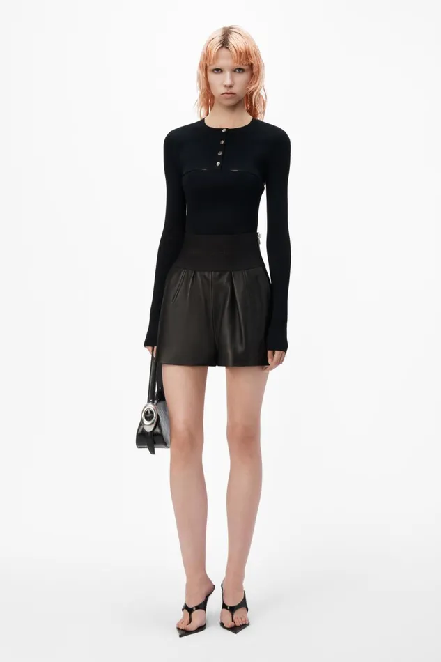 Alexander Wang Shorts Women Safari Short In Plonge Leather
