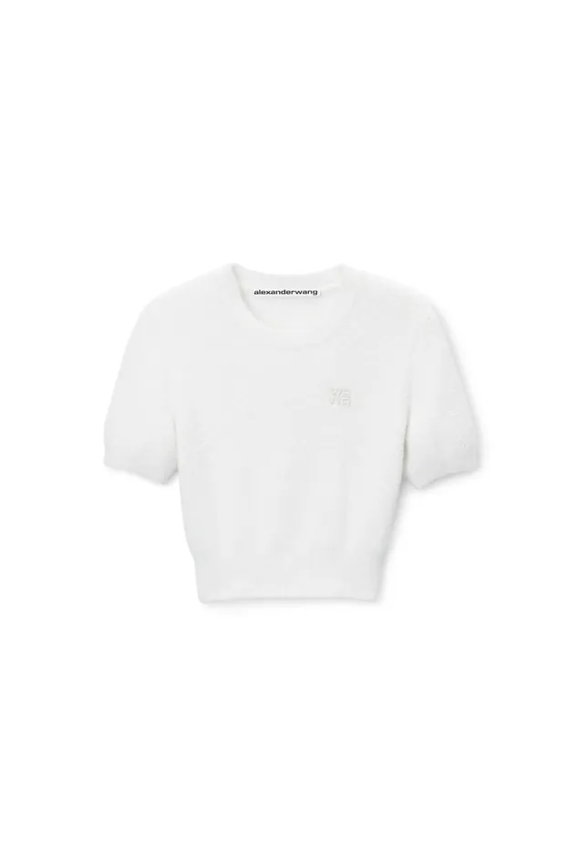 Alexander Wang Sweaters Women Logo Cropped Sweater Tee
