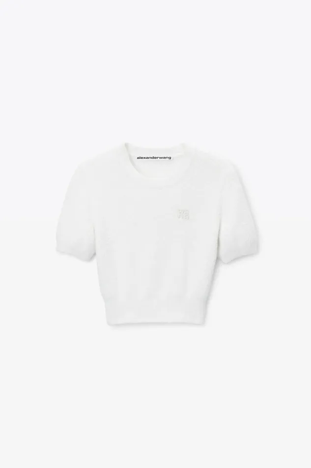 Alexander Wang Sweaters Women Logo Cropped Sweater Tee
