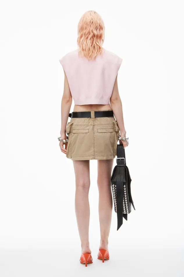 Alexander Wang Sweaters Women Logo Embossed Cropped Vest In Soft Chenille