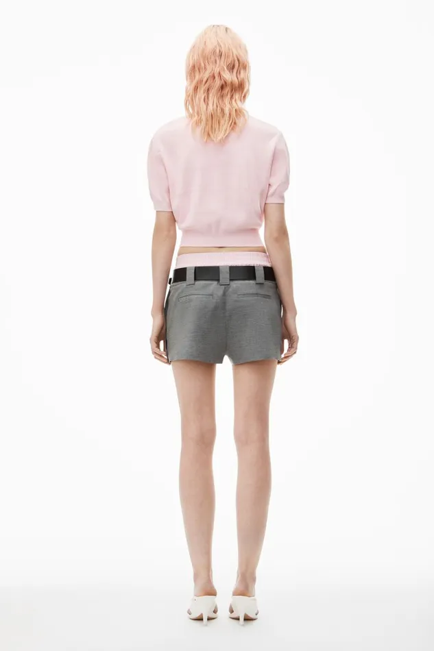 Alexander Wang Sweaters Women Logo Embossed Short Sleeve Ribbed Pullover In Soft Chenille