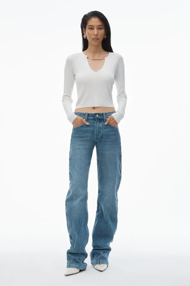 Alexander Wang Sweaters Women Logo Nameplate Cropped Shirt