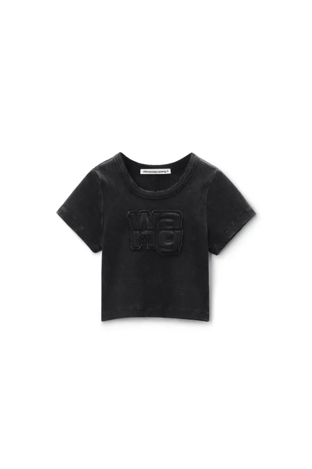 Alexander Wang TShirts Women Distressed Logo Baby Tee