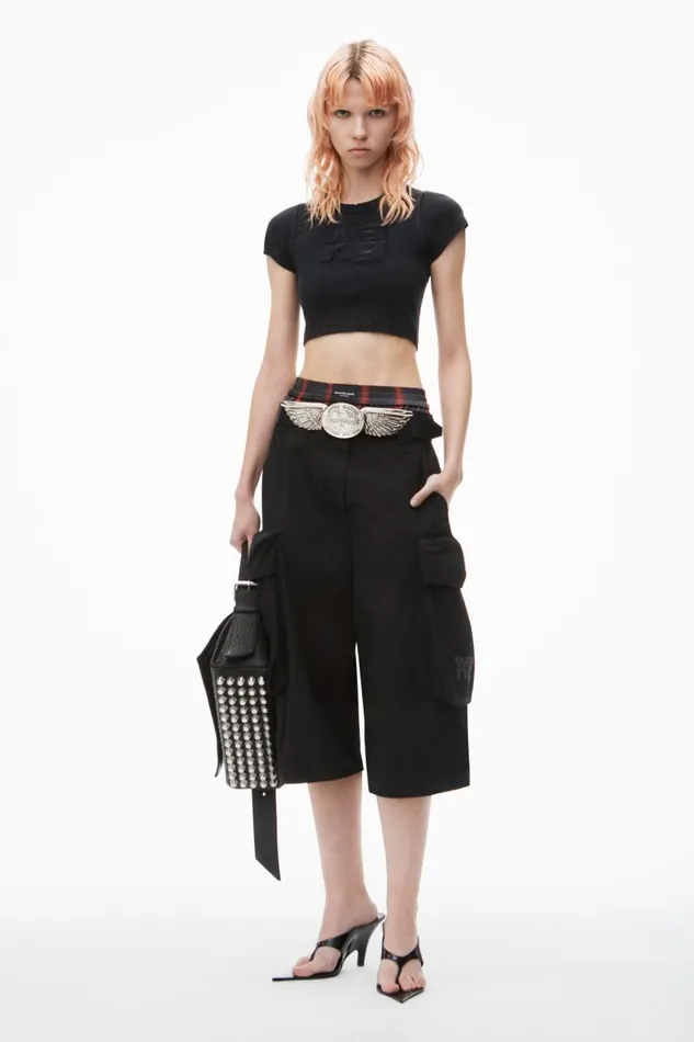 Alexander Wang TShirts Women Distressed Logo Baby Tee